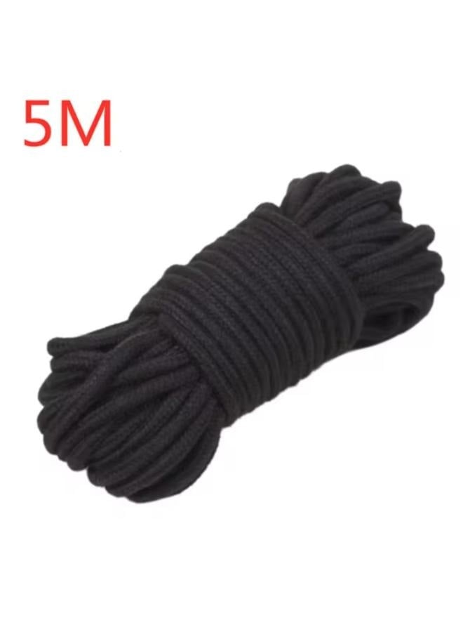 5M Soft Cotton Rope Cord Thick Cotton Cord All Purpose Soft Rope Twisted Cotton Knot Tying Rope for DIY Craft Projects Hanging Bundling Rope