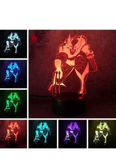 مصباح مكتب LED ثلاثي الأبعاد متعدد الألوان ضوء ليلي Marvel hotmovie Wolverine Hero 7/16 لون متغير USB للأطفال الصغار هدية عيد الميلاد سرير المنزل Decro Wolverine