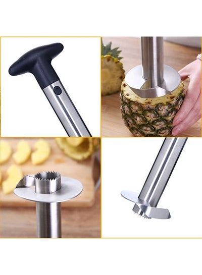 Stainless Steel Pineapple Core Remover Tool for Home & Kitchen with Sharp Blade for Diced Fruit Rings All in One Pineapple Tool Peeler