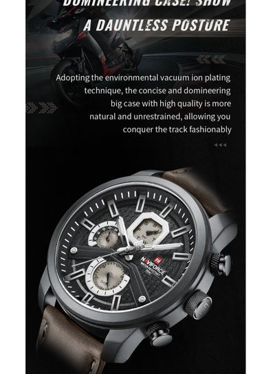 NAVIFORCE NF9211L الرجال الساعات حلقة من جلد التقويم ساعة كوارتز العسكرية مقاوم للماء الرياضة الترفيه ساعة الرجال هدية Reloj Hombre