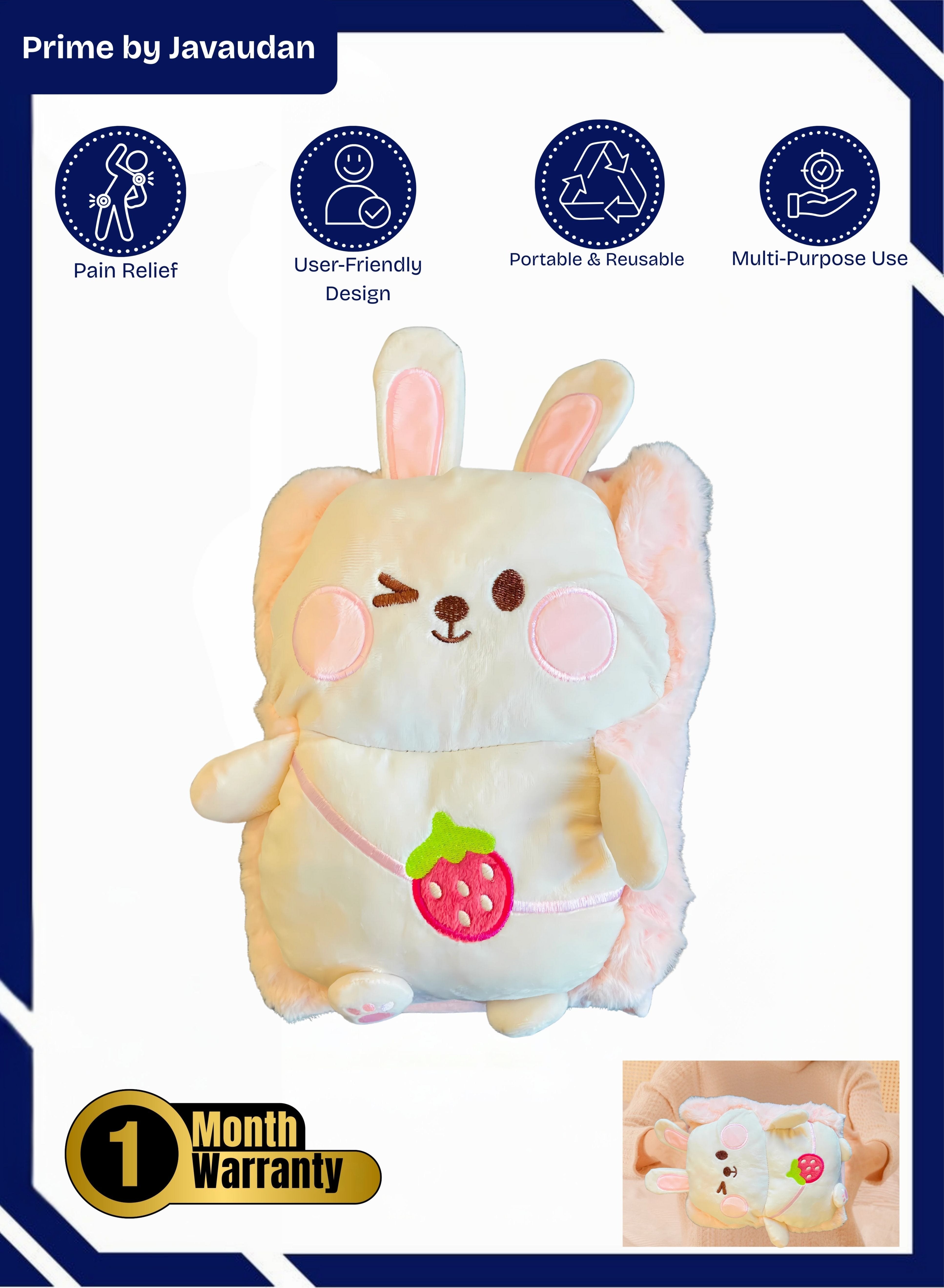 Electric Hot Water Bag Rechargeable Heating Bag with Fleece Cover for Cramps, Neck, Shoulders Pain Relief Bag for Hot Therapy Hand & Feet Warmer