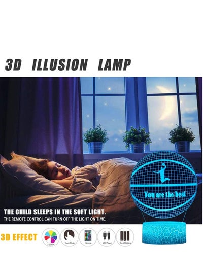 16 Colors 3D Basketball Man Night Light Birthday Gifts and Best Gifts for Sport Lovers Boys Girls Kids Jordan