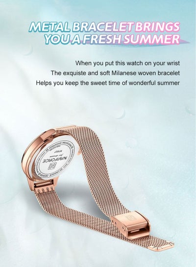 2023 جديد وصول NAVIFORCE NF5027 رومانسية ساحرة كوارتز نساء ساعات فاخرة سوار فولاذي غير قابل للصدأ الأحمر الهاتفي سيدة ساعة reloj mujer