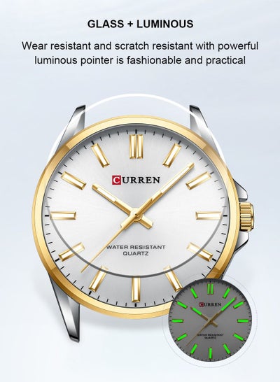 CURREN 9090 ساعات رجال الأعمال الفاخرة العلامة التجارية الفولاذ المقاوم للصدأ موضة الأعمال ساعة اليد زوجين ساعة ساعة مقاومة للماء
