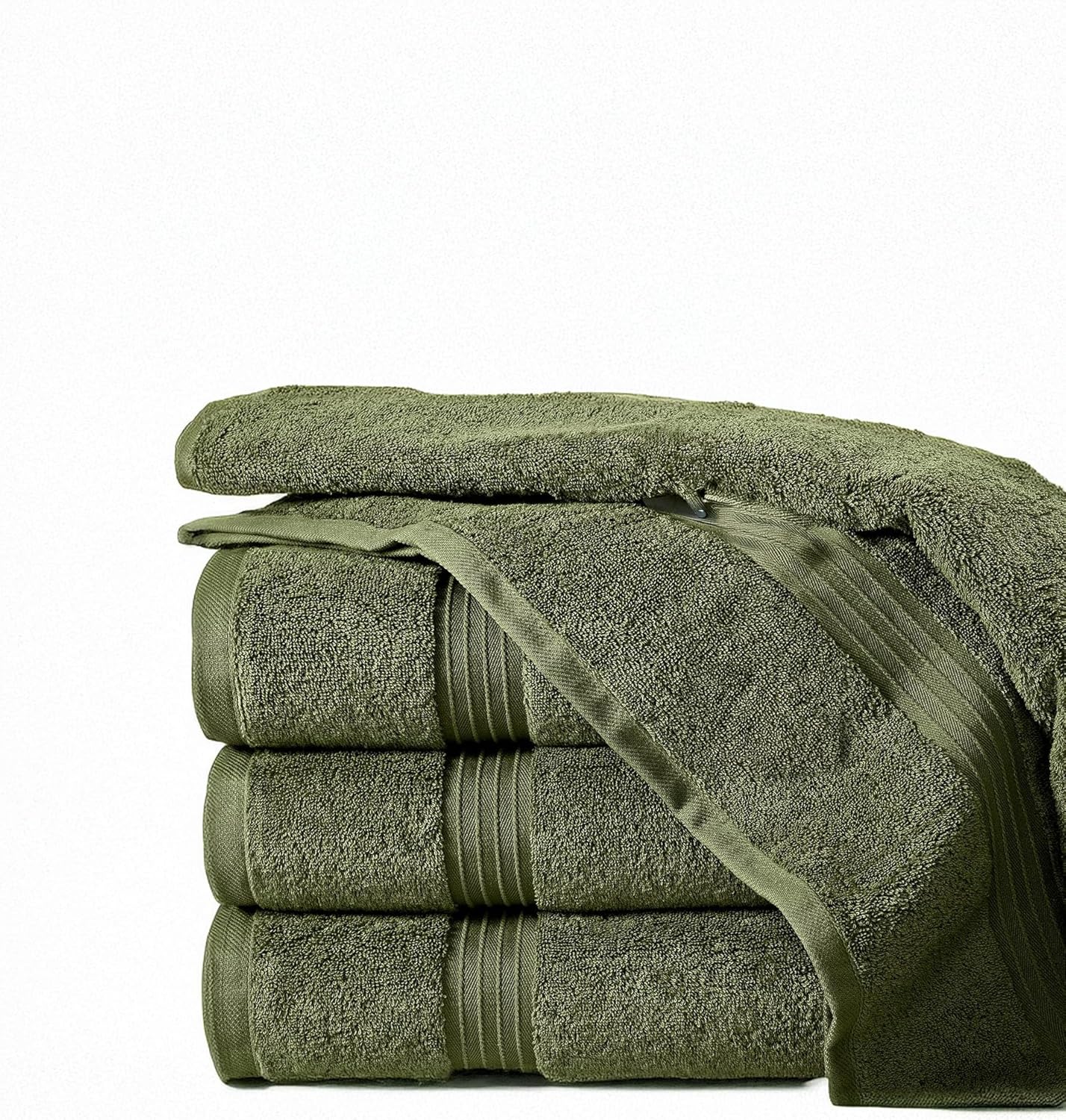 BEYTOR Luxury Bath Towels – 100% Cotton, Ultra Soft, Quick-Dry & Highly Absorbent – Plush & Durable Hotel-Quality Towels for Home, Spa & Gym – Army Green (90x180 cm)