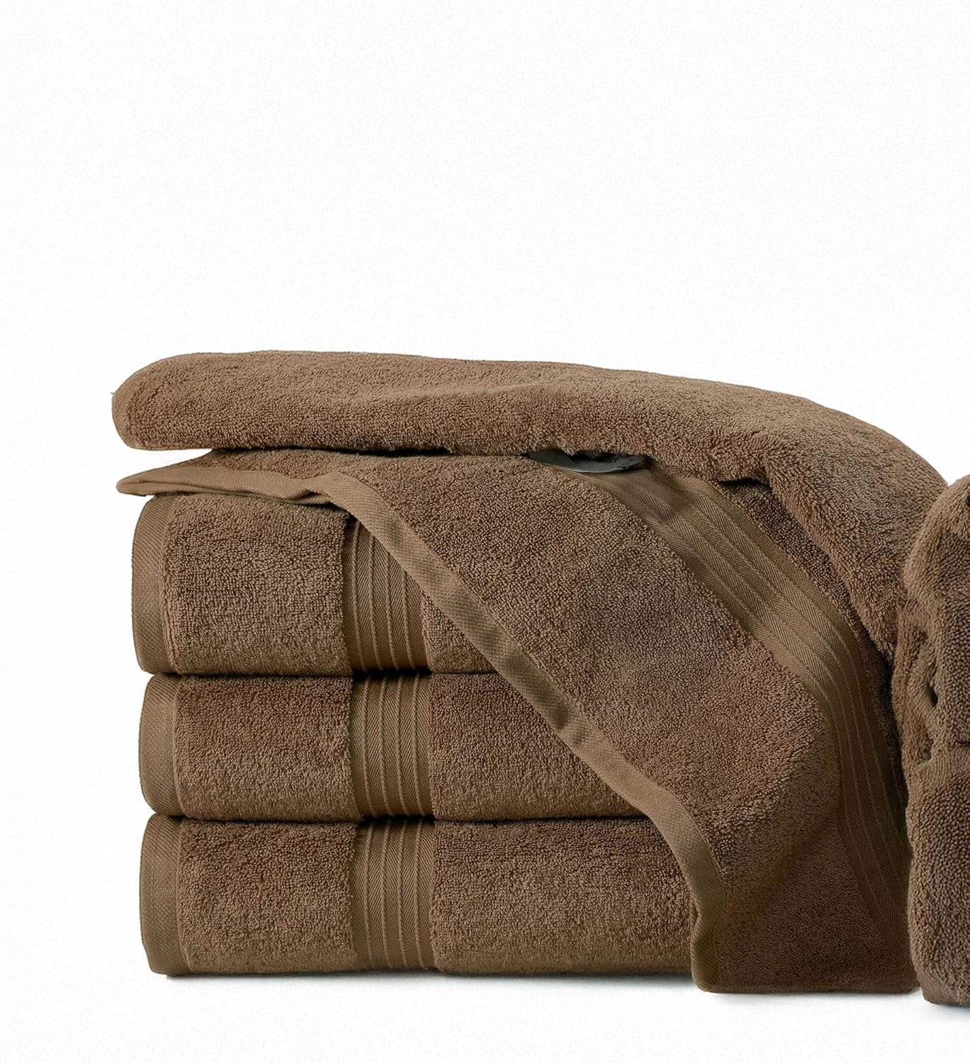 BEYTOR Luxury Bath Towels – 100% Cotton, Ultra Soft, Quick-Dry & Highly Absorbent – Plush & Durable Hotel-Quality Towels for Home, Spa & Gym – Brown (3pcs (90 * 180 cm+ 70 * 180 cm + 50 * 100 cm))