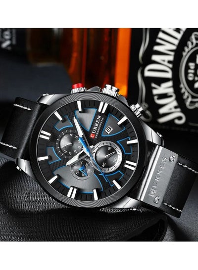 CURREN 8346 Original Brand Leather Straps Wrist Watch For Men With Brand (Box)