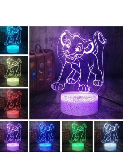 Lion King Small Simba 3D LED Night Light RGB 7 Color Table Lamp Decoration Child Boy Gift USB Power Supply