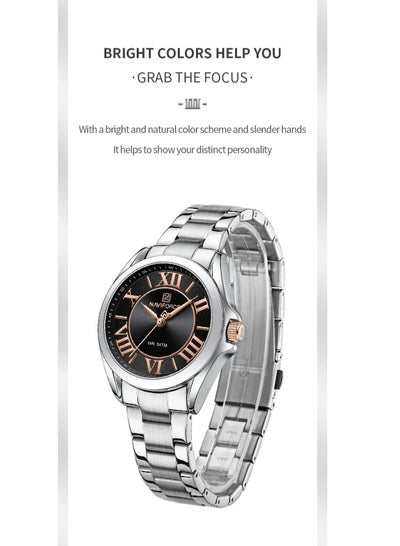 NAVIFORCE NF5037 Women Quartz Bracelet Watches Simple Fashion Waterproof Wristwatch Stainless Steel Band Girls Clock Relogio Feminino