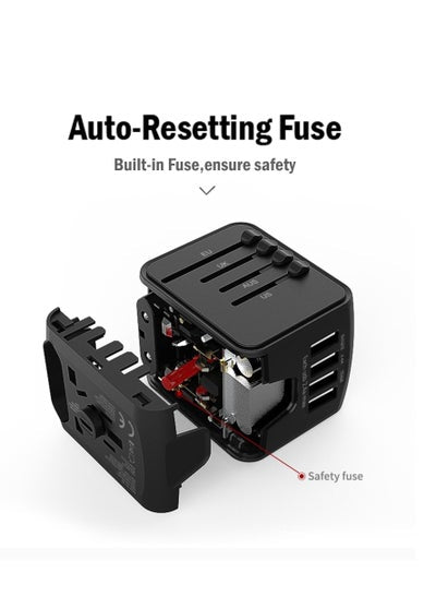 Universal Travel Adapter with 3 USB & 1 Type C Charging Ports