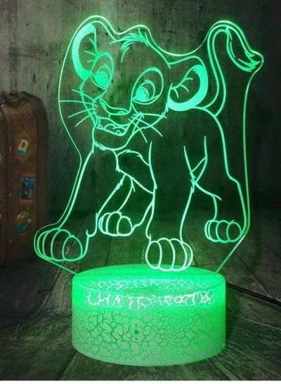 Lion King Small Simba 3D LED Night Light RGB 7 Color Table Lamp Decoration Child Boy Gift USB Power Supply