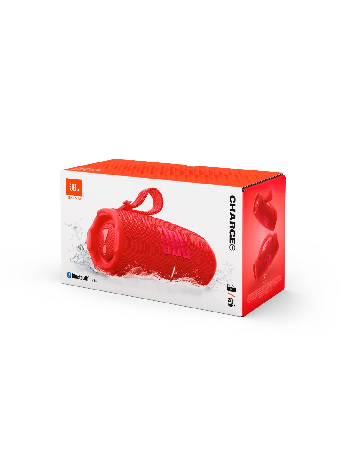 JBL Charge 6 - Portable Waterproof And Drop-Proof Bluetooth Speaker With Built-In Power Bank, Multi-Speaker Connection Via Auracast, Up To 28 Hours Playtime, Fast Charging, And Powerful Sound Red