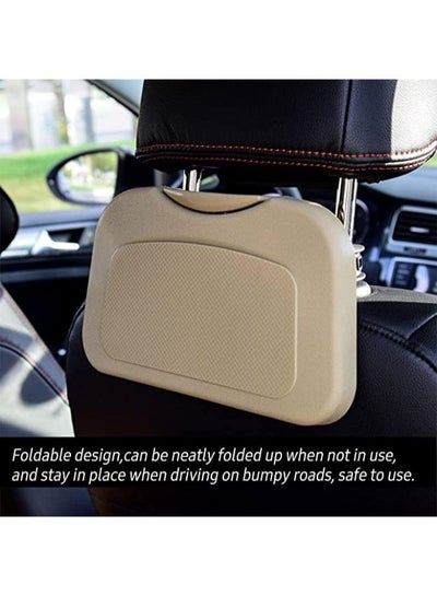 2 Pieces Back Seat Car Organizer with Tray Table Back Seat Mounted Dining Table Foldable Back Seat Tray Multi-functional with Water Cup Bottle Beverage Stand