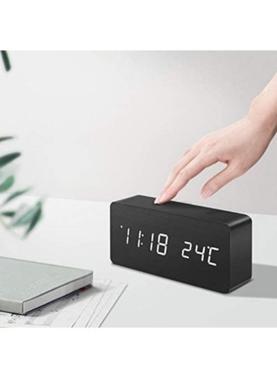 Multifunction Wooden LED Alarm Clock  with Date Time Display