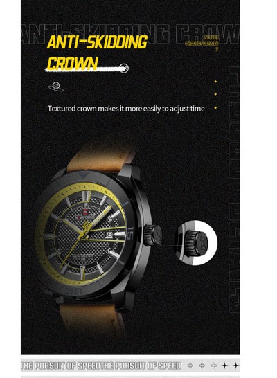 ساعات NAVIFORCE 9209 للرجال رياضية عسكرية مضيئة مقاومة للماء كاجوال