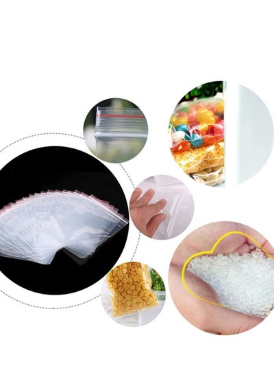 Reusable Zip Lock Clear Plastic Seal Waterproof Packaging Bags For Candy Nut Food Storage 200 Pieces Size 18cmx26cm