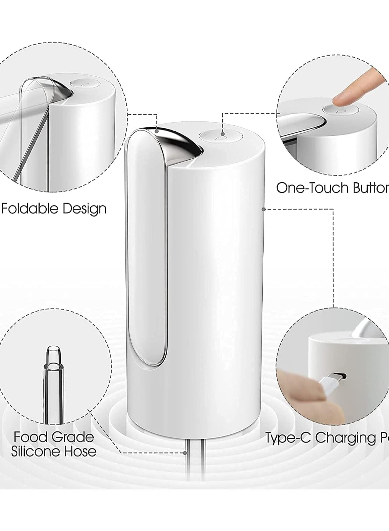 Eworld 5 Gallon Foldable Water Dispenser with Digital Display and Automatic Electric Pump, USB Rechargeable, Perfect for Home, Office and Outdoor Use