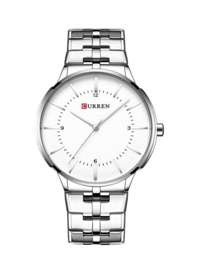 8321 Men's Silver Chain White Round Analog Dial Men's Watch