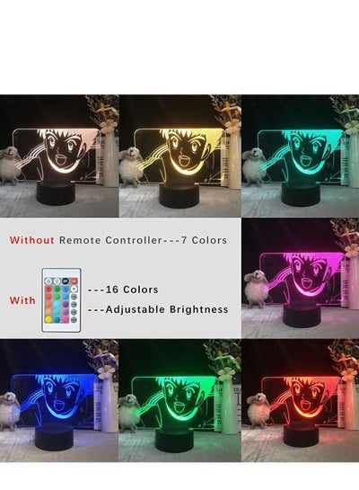 3D Illusion Light LED Nightlight Anime Figure Lamp Manga Touch Sensor Festival Captain Tsubasa Ozora Tsubasa Japanese Night Light Lighting