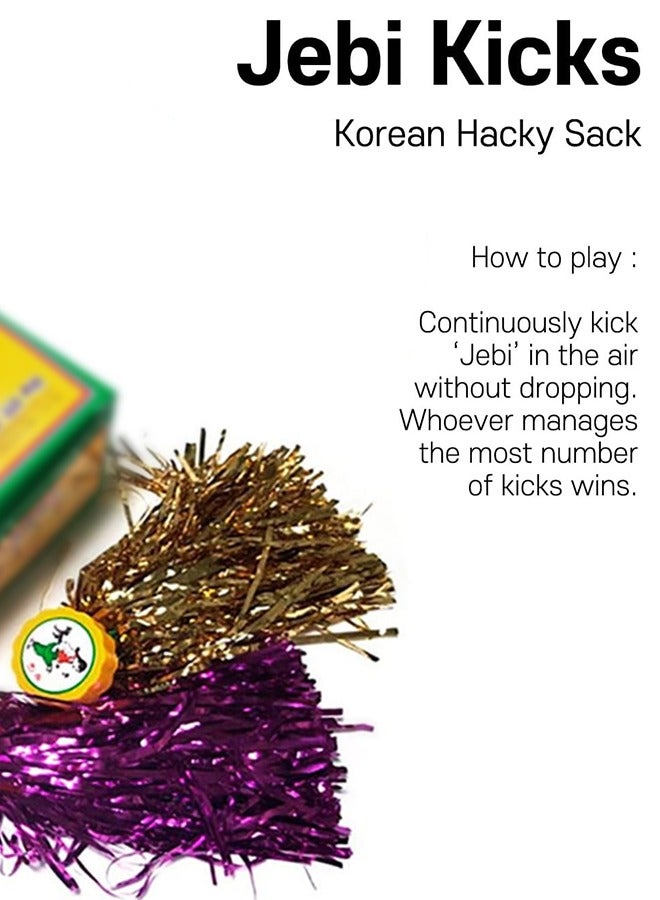 Eworld 5-in-1 Korean Traditional Game Set, Includes Gonggi, Jebi Chagi, Biseokchigi, Paeng-i, Ddakji Folk Game Collection for Kids and Adults.
