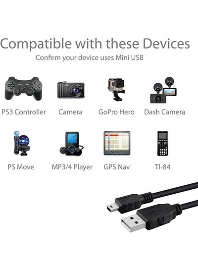 1M USB Charger Cable Compatible with PlayStation PS3/PS3 Slim SixAxis Controller Charging Cable for Digital Camera Hero3/4 USB Magnetic Ring Data Transfer Cable