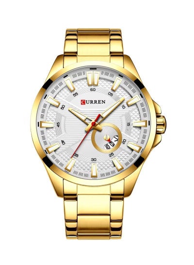 Men's 8372 Waterproof Stainless Steel Band With Calendar Quartz Watch - 46 mm