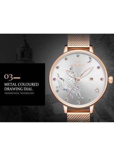 NAVIFORCE Womens Fashion Watch Waterproof Analog Luxury Wristwatch Unique Face Design Casual Dress Watches for Ladies NF5011