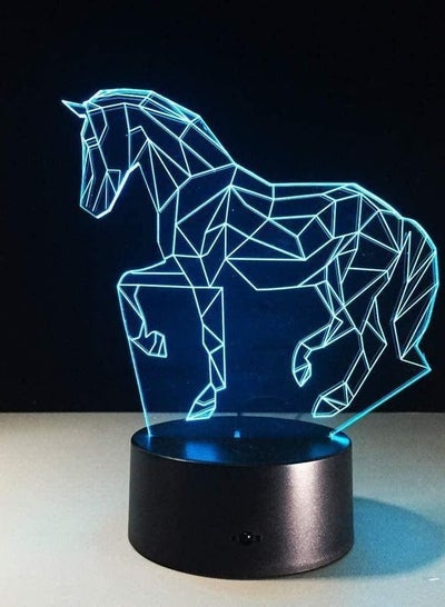 3D الحصان التحكم عن بعد أضواء الليل 3D الوهم البصري مصابيح 16 لونا مصابيح LED غرفة نوم المنزل هدايا عيد ميلاد الحزب آرت ديكو الخيارات للبنين الفتيات الأطفال
