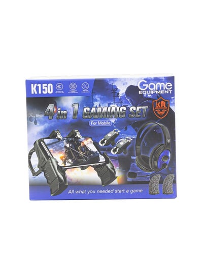 KARLER BASS GAME 4 PIECE SET K150 GAMING HEADSET CONTROLLER FINGER SLEEVE FOR PHONE - (MULTICOLOR)