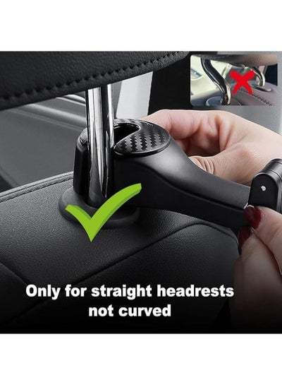 2 Pieces Car Seat Hooks, 360° Rotation Hidden Hooks, Keep Your Car Tidy and Organized for your Phone, Purse, Grocery Bag and Purse