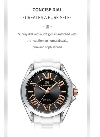 NAVIFORCE NF5037 Women Quartz Bracelet Watches Simple Fashion Waterproof Wristwatch Stainless Steel Band Girls Clock Relogio Feminino