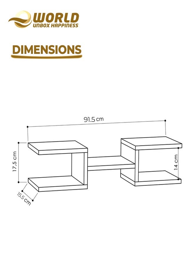 Eworld Set of 2 Modern Crab Floating Shelves, Stylish Wall Mounted Ledges for Bedrooms, Living Rooms, Bathrooms, and Kitchens, Elevate Your Home and Office Decor with Creative Wall Hanging Bookshelves