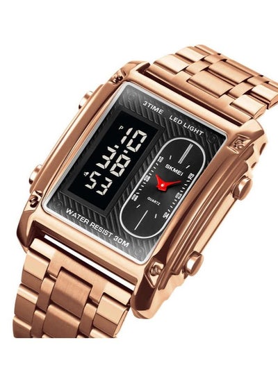 SKMEI 1868 Multiple Time Digital Analog Sport Stainless Steel Watches Men