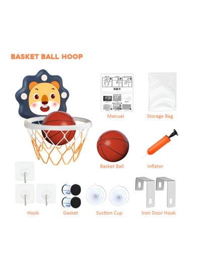 Lion Theme Kids Basketball Hoop Set with Accessories and Mini basketball for Boys and Girls