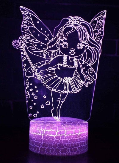 Fashion and Beauty Led Lovey Cartoon 7 Color Change Touch Table Lamp USB Butterfly Fairy Girls Bedroom Bedside Decor.
