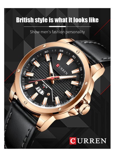 Watch CURREN 8376 for Men Luxury Brand Fashion Quartz Wristwatch with Leather Strap Casual Business Clock Male
