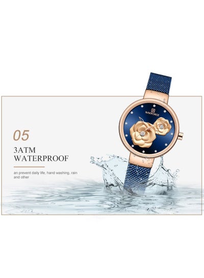 NAVIFORCE Women Luxury Creative Design Watch Stainless Steel Mesh Band Watches for Lady NF5013