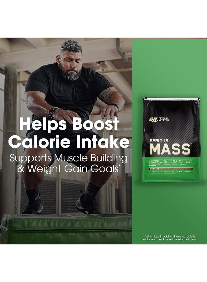 Optimum Nutrition (ON) Serious Mass: High Protein Muscle Building & Weight Gainer Powder, 50 Grams of Protein, Immune Support - Chocolate, 12 Lbs (5.44 KG) pack may vary