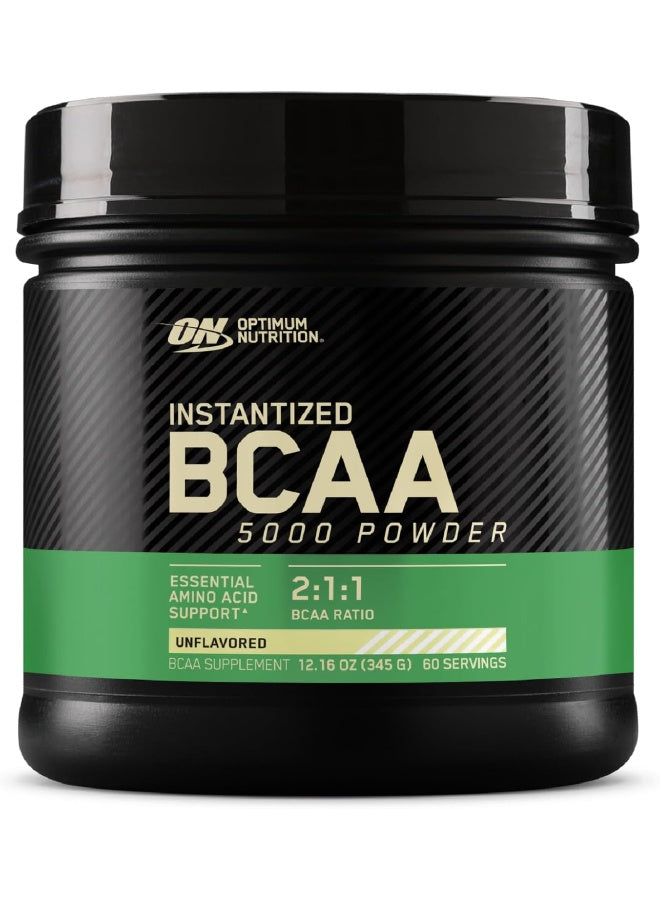 Optimum Nutrition (ON) Instantized BCAA Powder, Unflavored, Keto Friendly Branched Chain Essential Amino Acids Powder, 345 Grams, 60 Servings