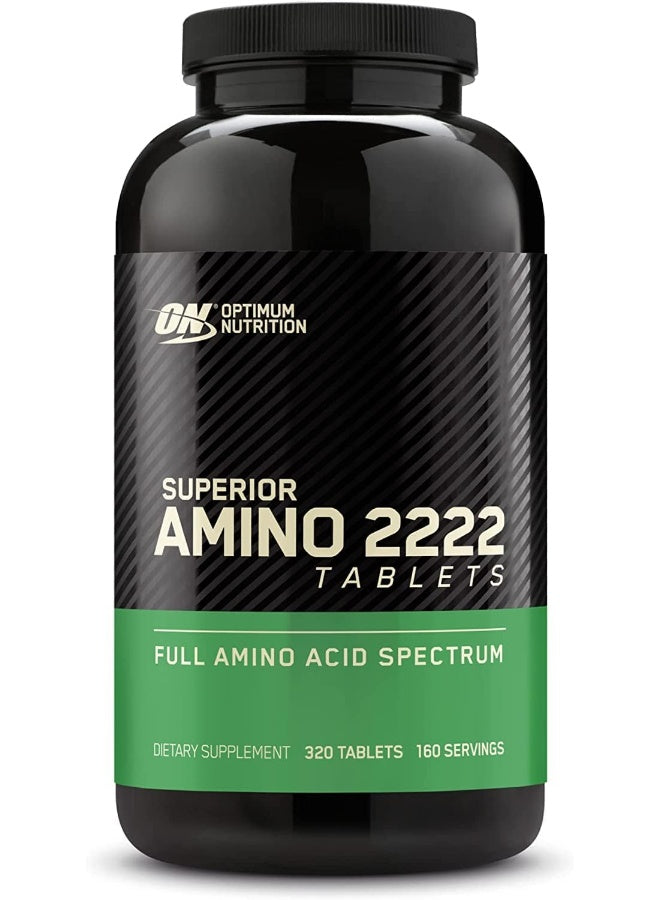 Optimum Nutrition (ON) Superior Amino 2222 Tablets, Complete Essential Amino Acids, EAAs to Maintain Muscle Tissue - 320 Tablets