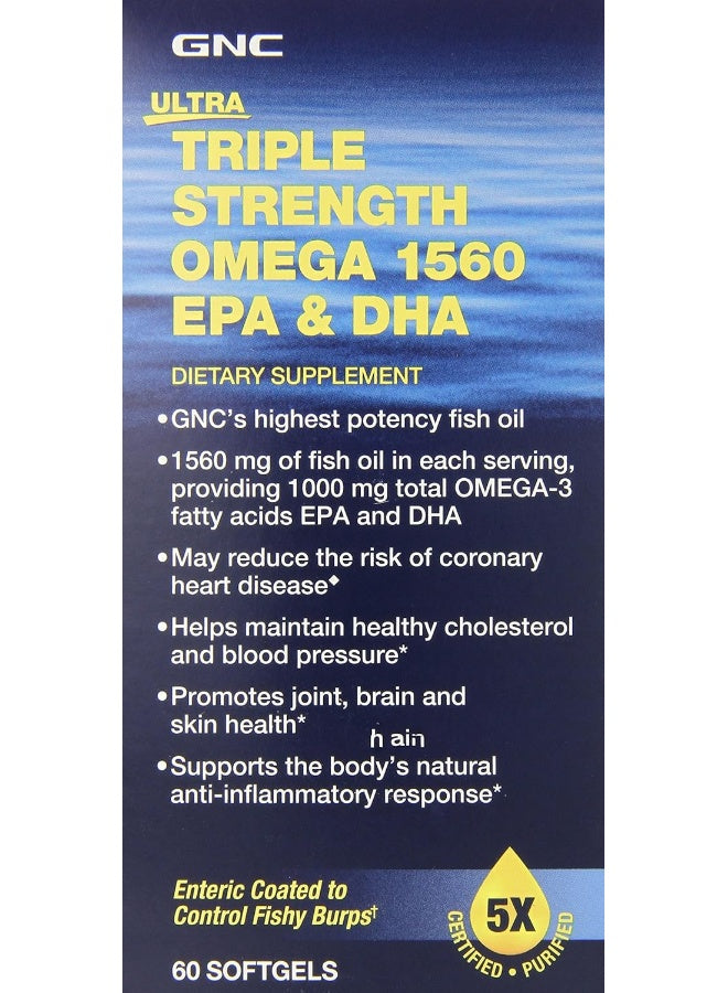 GNC Ultra Triple Strength Omega 1560 EPA & DHA