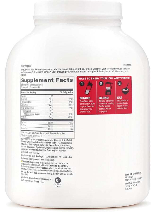 GNC PRO PERFORMANCE 100% WHEY-CREAMY STRAWBERRY