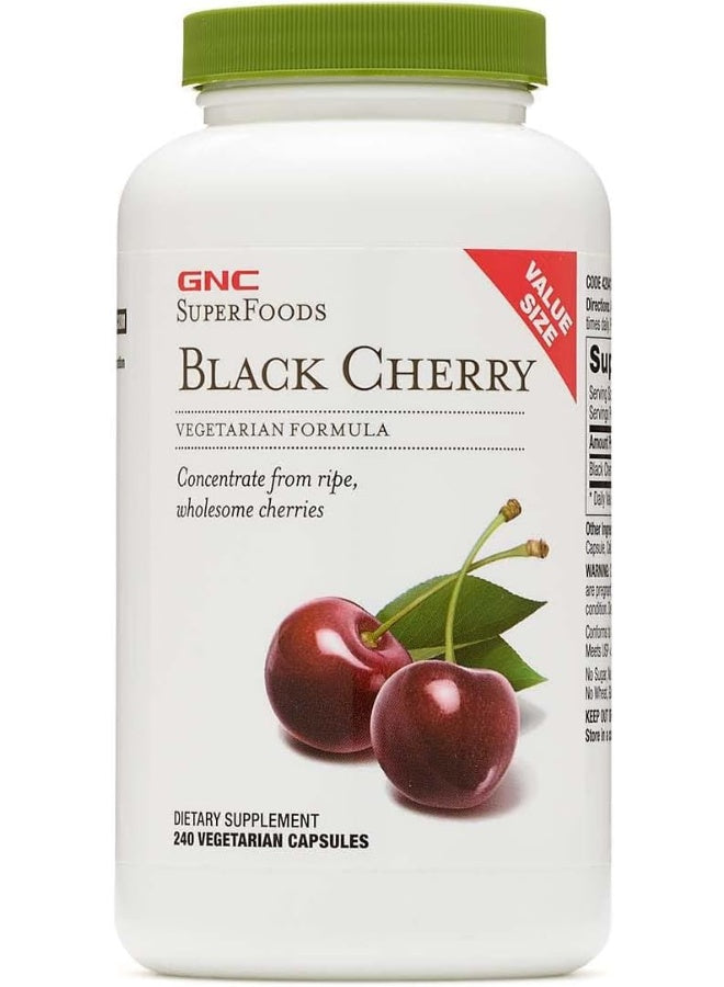 GNC SuperFoods Black Cherry, 240 Capsules, Natural Source of Iodine