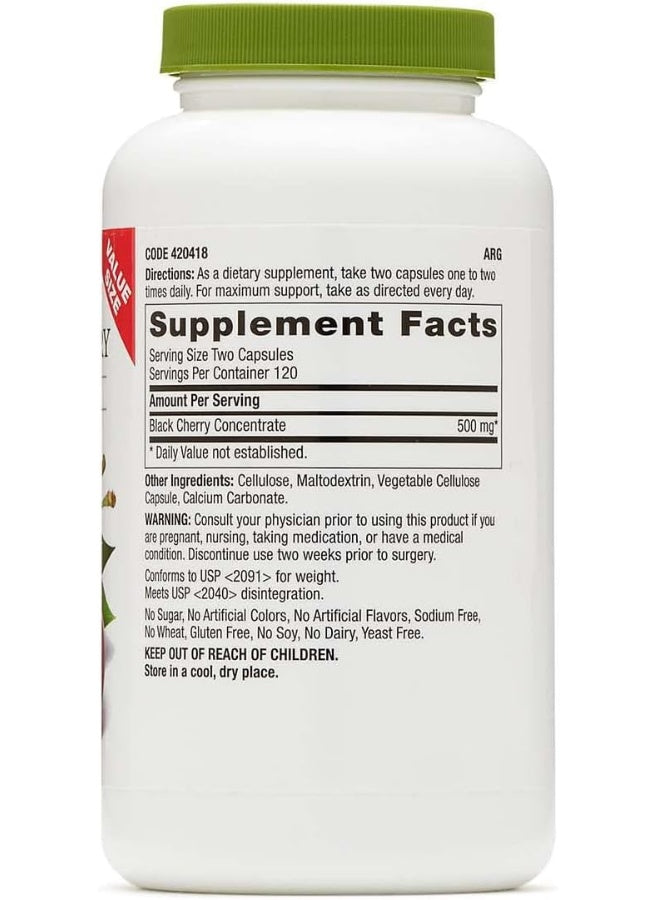 GNC SuperFoods Black Cherry, 240 Capsules, Natural Source of Iodine