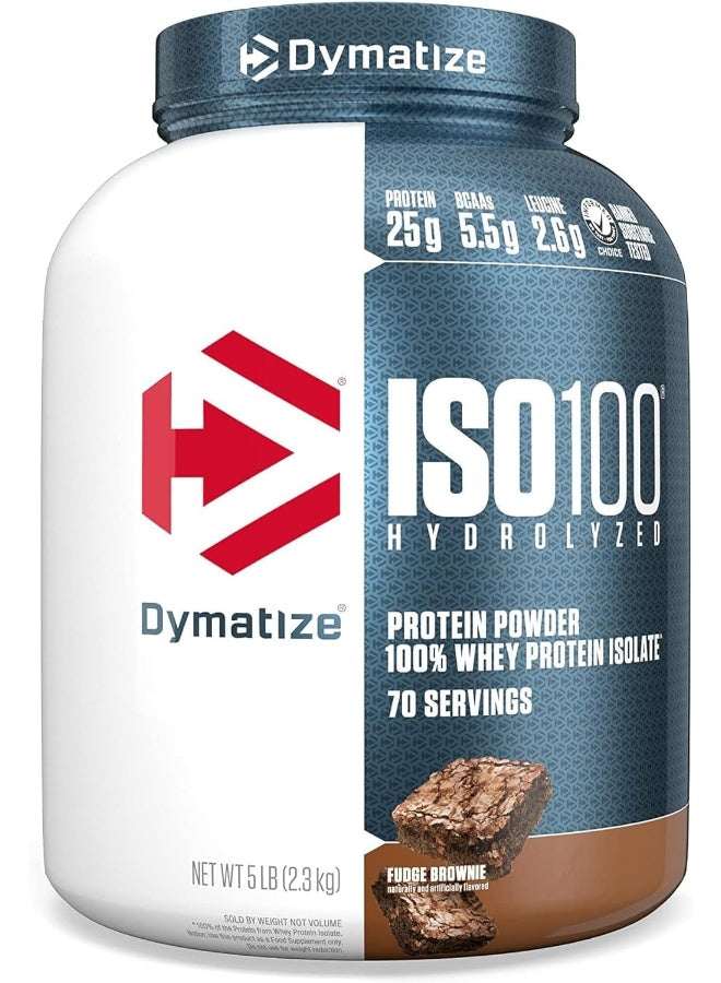 Dymatize ISO 100 0 Carb Whey Fudge Brownie, 5 lb