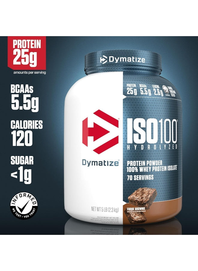 Dymatize ISO 100 0 Carb Whey Fudge Brownie, 5 lb