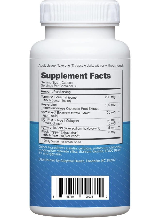 Instaflex Advanced Joint Support Supplement - Turmeric, Resveratrol, Boswellia Serrata Extract, BioPerine, UC-II Collagen- 30 Count