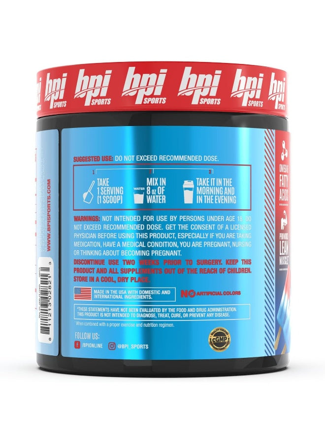 BPI Sports CLA + Carnitine – حمض اللينوليك المترافق – الأداء، العضلات الهزيلة – خالٍ من الكافيين – للرجال والنساء – Rainbow Ice – 50 حصة – 12.34 أونصة
