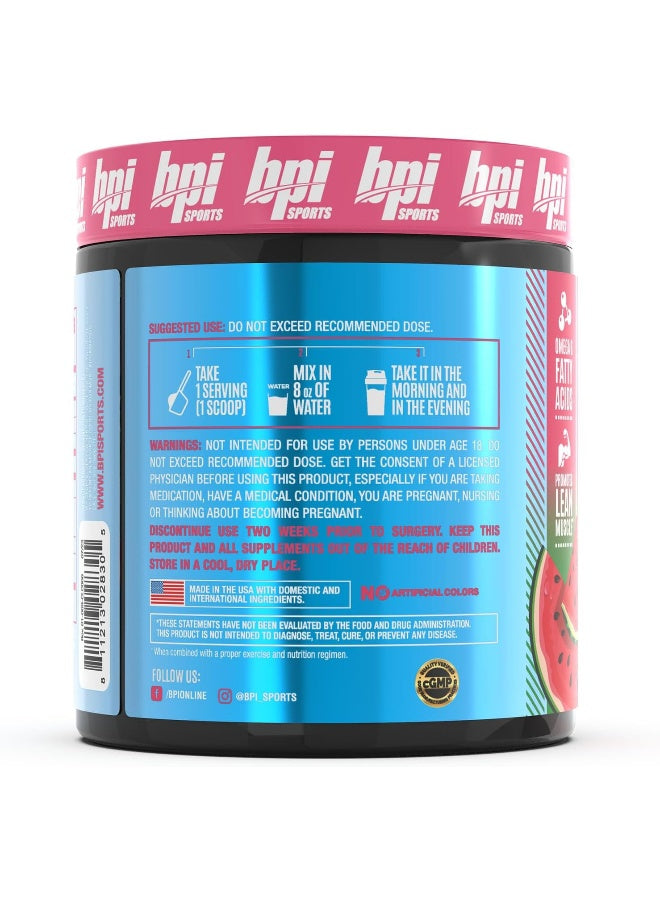 BPI Sports CLA+Carnitine–Conjugated Linoleic Acid– تركيبة لإنقاص الوزن – تحسين الأيض، الأداء، بناء العضلات الهزيلة – خالٍ من الكافيين – للرجال والنساء – بطيخ مُجمد – 50 حصة – 12.34 أونصة (قد تختلف العبوة)