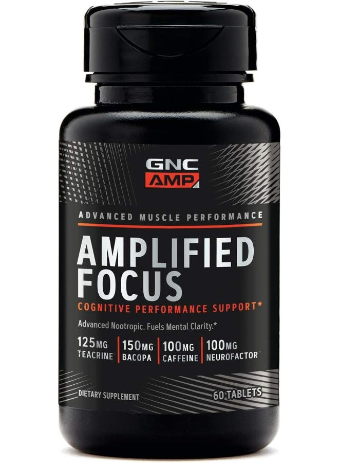 GNC AMP Amplified Focus, 60 Tablets, Fuels Mental Clarity